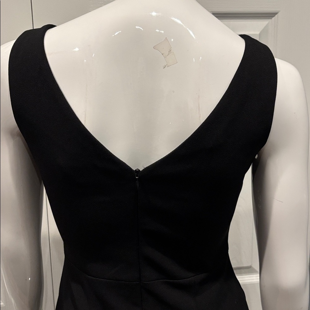 Betsy & Adam Black Sleeveless Ruffle-Front Maxi Dress - Picture 9 of 11